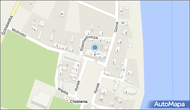 Chobienia, Rynek, 8, mapa Chobienia