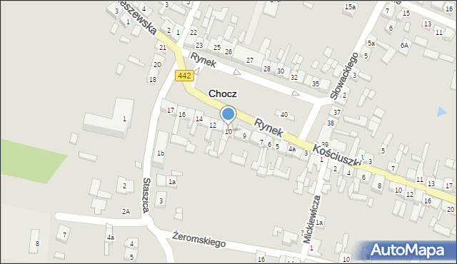 Chocz, Rynek, 10, mapa Chocz