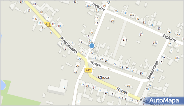 Chocz, Rynek, 22, mapa Chocz