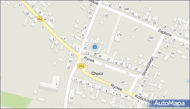 Chocz, Rynek, 25, mapa Chocz