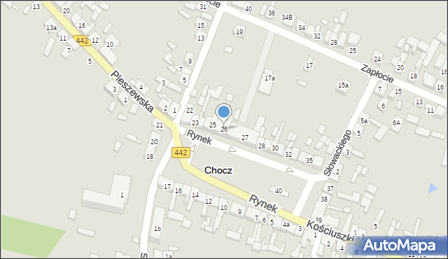 Chocz, Rynek, 26, mapa Chocz