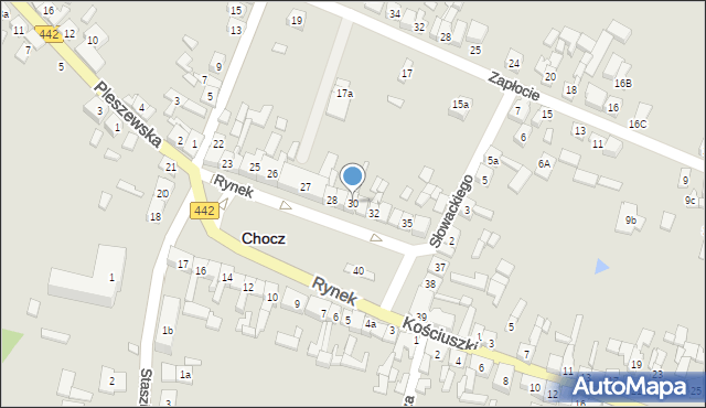 Chocz, Rynek, 30, mapa Chocz