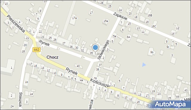 Chocz, Rynek, 36, mapa Chocz