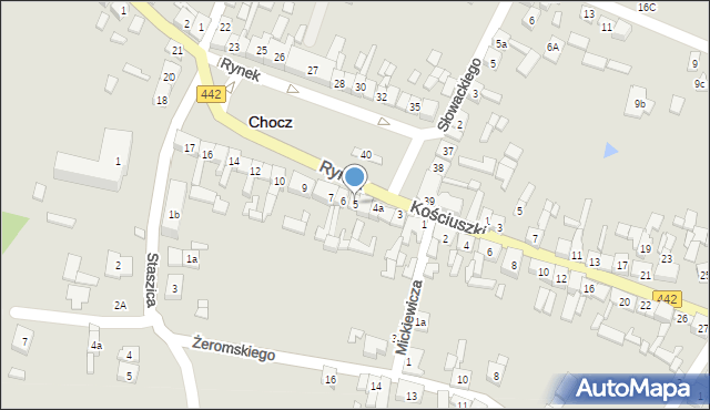 Chocz, Rynek, 5, mapa Chocz