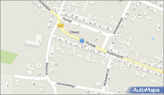 Chocz, Rynek, 9, mapa Chocz