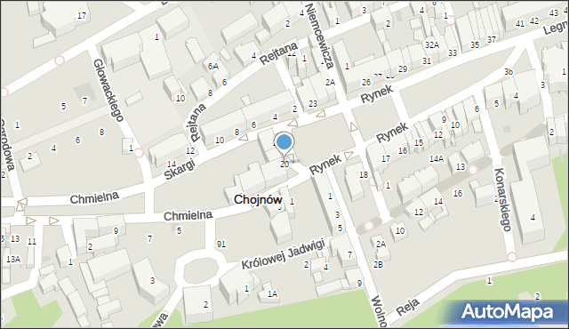 Chojnów, Rynek, 20, mapa Chojnów