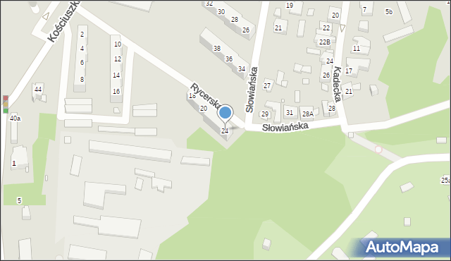 Chorzów, Rycerska, 24, mapa Chorzów