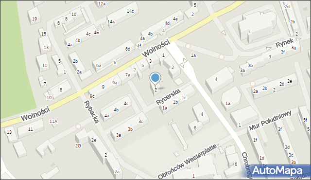 Choszczno, Rycerska, 2, mapa Choszczno