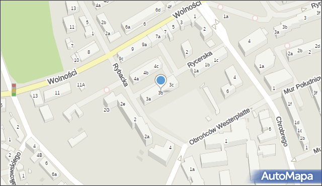 Choszczno, Rycerska, 3b, mapa Choszczno