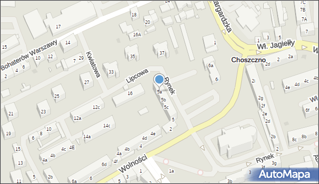 Choszczno, Rynek, 5a, mapa Choszczno