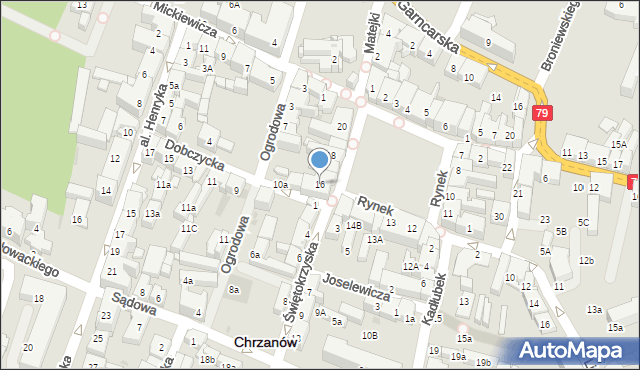 Chrzanów, Rynek, 16, mapa Chrzanów