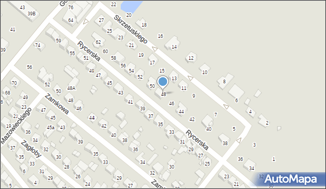 Ciechanów, Rycerska, 48, mapa Ciechanów