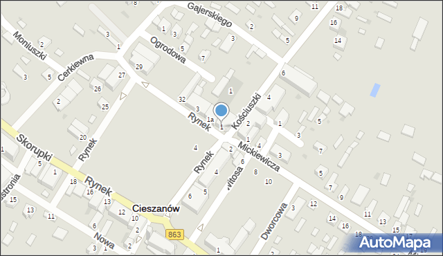 Cieszanów, Rynek, 1, mapa Cieszanów