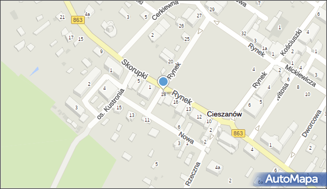 Cieszanów, Rynek, 18, mapa Cieszanów