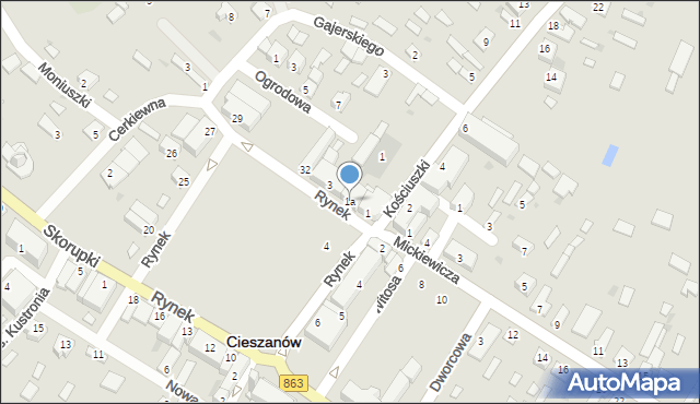 Cieszanów, Rynek, 1a, mapa Cieszanów