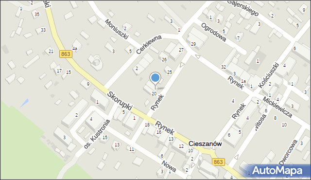 Cieszanów, Rynek, 21, mapa Cieszanów