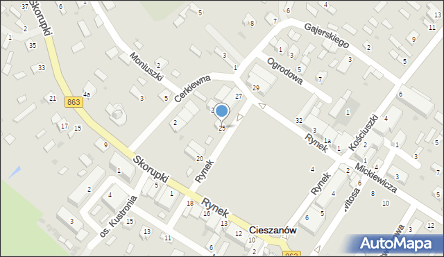 Cieszanów, Rynek, 25, mapa Cieszanów