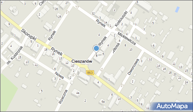 Cieszanów, Rynek, 6, mapa Cieszanów