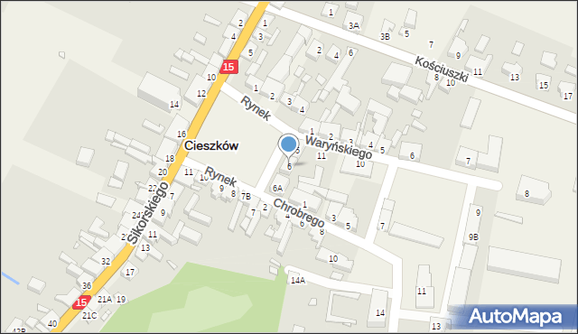 Cieszków, Rynek, 6, mapa Cieszków