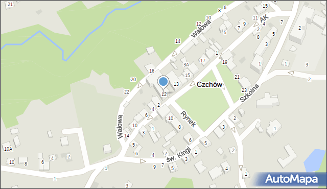 Czchów, Rynek, 12, mapa Czchów