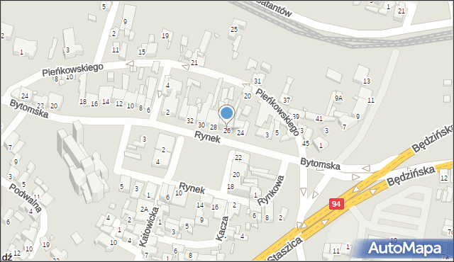 Czeladź, Rynek, 26, mapa Czeladź