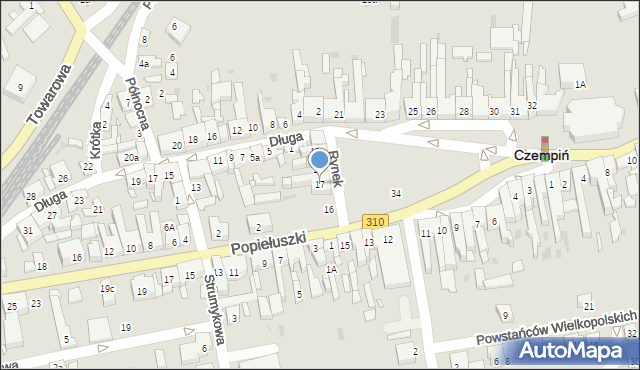 Czempiń, Rynek, 17, mapa Czempiń