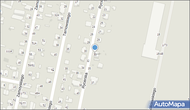 Częstochowa, Rycerska, 33, mapa Częstochowy