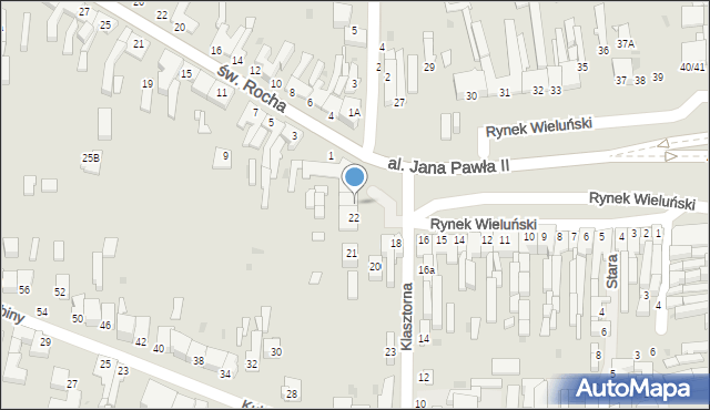 Częstochowa, Rynek Wieluński, 23, mapa Częstochowy