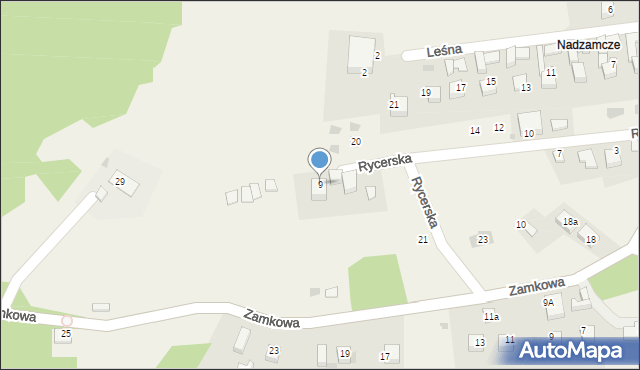 Czorsztyn, Rycerska, 9, mapa Czorsztyn