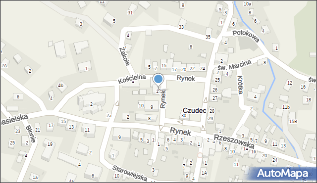 Czudec, Rynek, 13, mapa Czudec