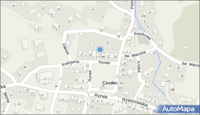 Czudec, Rynek, 18, mapa Czudec