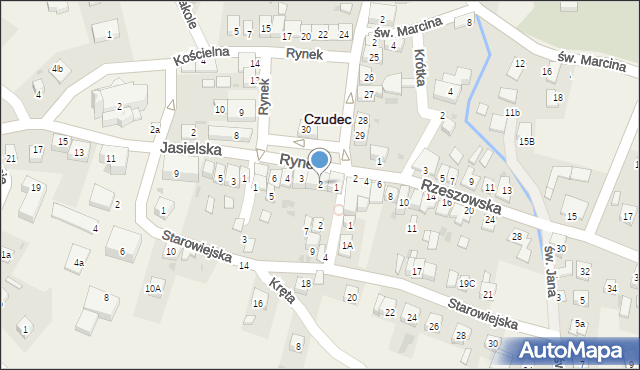 Czudec, Rynek, 2, mapa Czudec