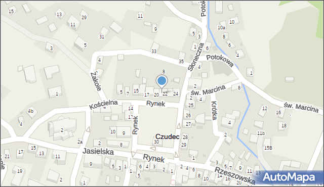 Czudec, Rynek, 21, mapa Czudec