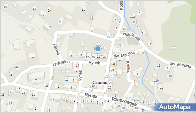 Czudec, Rynek, 22, mapa Czudec