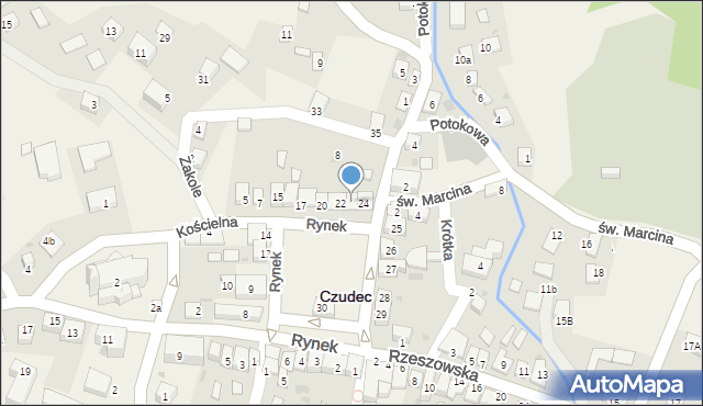 Czudec, Rynek, 23, mapa Czudec