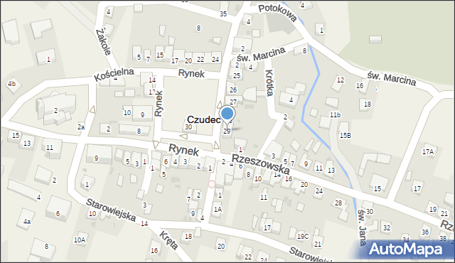 Czudec, Rynek, 29, mapa Czudec