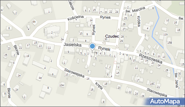 Czudec, Rynek, 7, mapa Czudec