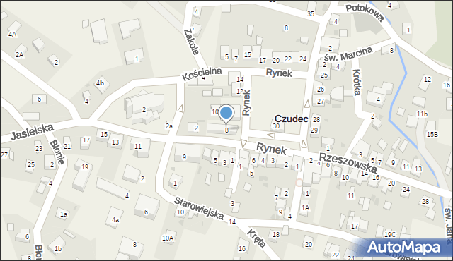 Czudec, Rynek, 8, mapa Czudec