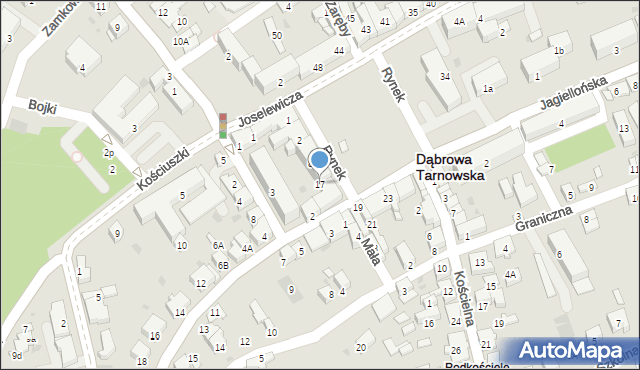 Dąbrowa Tarnowska, Rynek, 17, mapa Dąbrowa Tarnowska