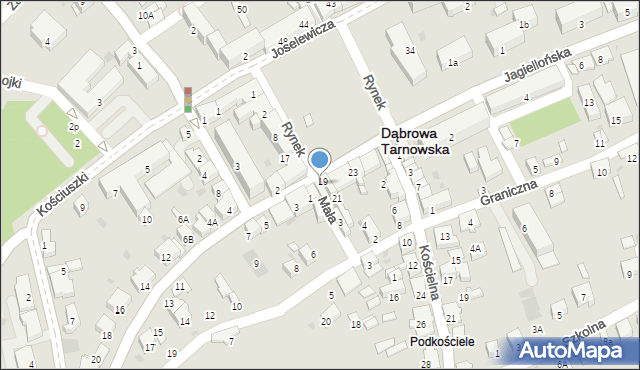 Dąbrowa Tarnowska, Rynek, 18, mapa Dąbrowa Tarnowska