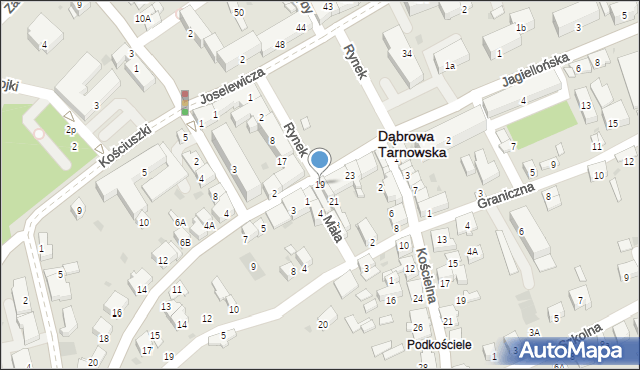 Dąbrowa Tarnowska, Rynek, 19, mapa Dąbrowa Tarnowska