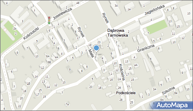 Dąbrowa Tarnowska, Rynek, 20, mapa Dąbrowa Tarnowska