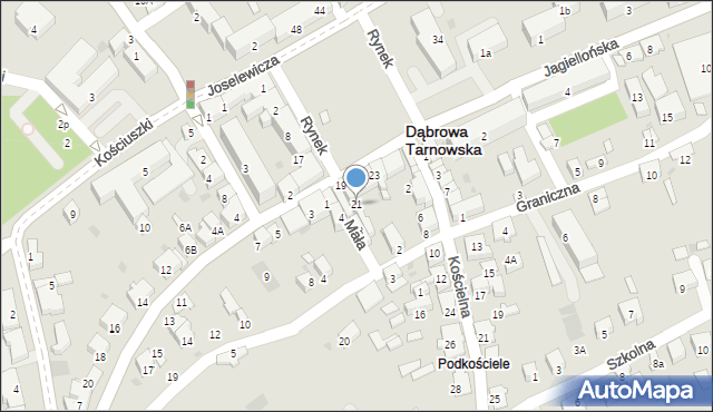 Dąbrowa Tarnowska, Rynek, 21, mapa Dąbrowa Tarnowska