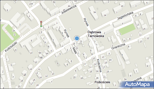 Dąbrowa Tarnowska, Rynek, 22, mapa Dąbrowa Tarnowska