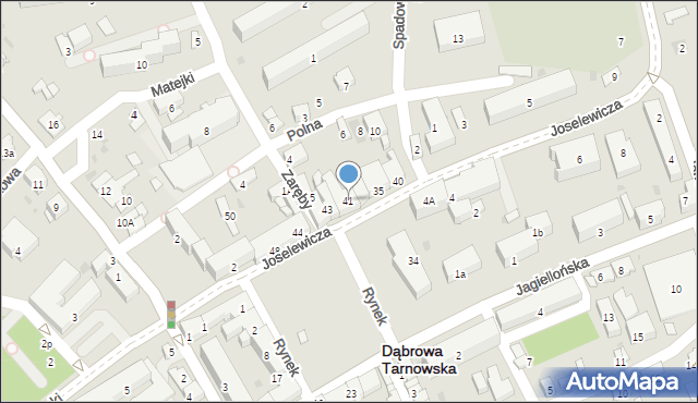 Dąbrowa Tarnowska, Rynek, 41, mapa Dąbrowa Tarnowska