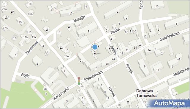 Dąbrowa Tarnowska, Rynek, 50, mapa Dąbrowa Tarnowska