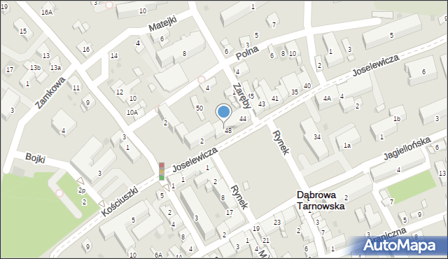 Dąbrowa Tarnowska, Rynek, 52, mapa Dąbrowa Tarnowska