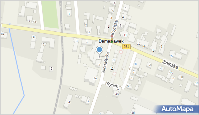 Damasławek, Rynek, 1, mapa Damasławek