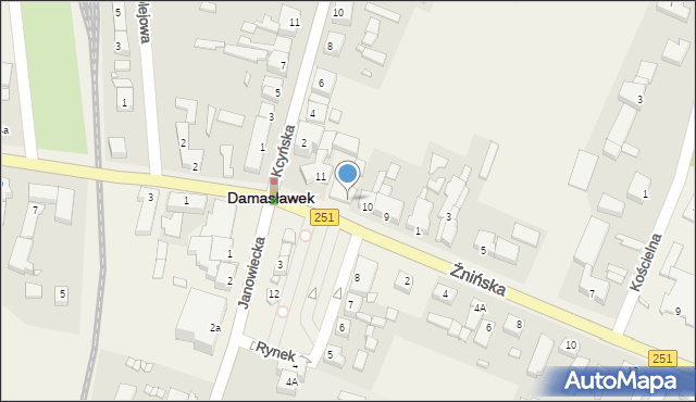 Damasławek, Rynek, 11A, mapa Damasławek