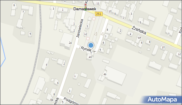 Damasławek, Rynek, 4, mapa Damasławek